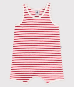 Petit Bateau Schlafanzüge, Strampler|Sets, Overalls & Latzhosen*Baby-Kurzoverall aus Baumwolle mit Streifen ROT MARSHMALLOW/ SPI