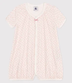 Petit Bateau Schlafanzüge, Strampler|Sets, Overalls & Latzhosen*Baby-Kurzoverall aus Baumwolle mit Blumenmotiv MARSHMALLOW/ PANTY