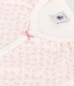Petit Bateau Schlafanzüge, Strampler|Sets, Overalls & Latzhosen*Baby-Kurzoverall aus Baumwolle mit Blumenmotiv MARSHMALLOW/ PANTY