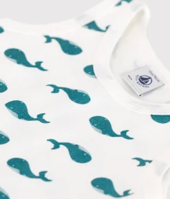 Petit Bateau Schlafanzüge, Strampler|Sets, Overalls & Latzhosen*Baby-Kurzoverall aus Baumwolle mit Walen grün MARSHMALLOW/ DRAGONFLY
