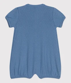 Petit Bateau Schlafanzüge, Strampler|Sets, Overalls & Latzhosen*Baby-Kurzoverall aus Baumwolle im Ajour-Stil blau BEACH