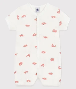 Petit Bateau Schlafanzüge, Strampler|Sets, Overalls & Latzhosen*Baby-Kurzoverall aus Baumwolle mit Krebs-Motiv weiss MARSHMALLOW/weiss MULTICO