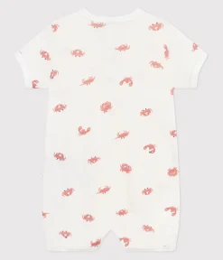Petit Bateau Schlafanzüge, Strampler|Sets, Overalls & Latzhosen*Baby-Kurzoverall aus Baumwolle mit Krebs-Motiv weiss MARSHMALLOW/weiss MULTICO