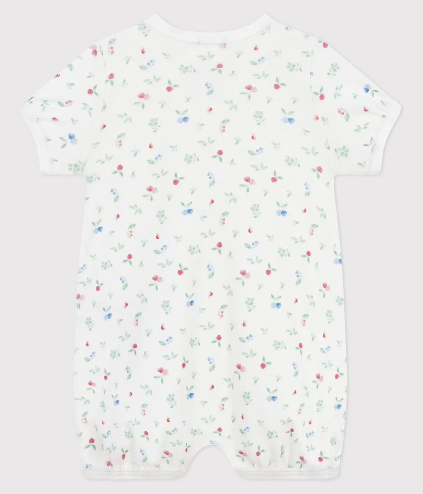 Petit Bateau Schlafanzüge, Strampler|Sets, Overalls & Latzhosen*Baby-Kurzoverall aus Baumwolle mit Frucht-Motiv weiss MARSHMALLOW/weiss MULTICO