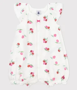 Petit Bateau Schlafanzüge, Strampler|Sets, Overalls & Latzhosen*Baby-Kurzoverall aus Baumwolle mit Frucht-Motiv weiss MARSHMALLOW/weiss MULTICO