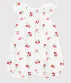 Petit Bateau Schlafanzüge, Strampler|Sets, Overalls & Latzhosen*Baby-Kurzoverall aus Baumwolle mit Frucht-Motiv weiss MARSHMALLOW/weiss MULTICO