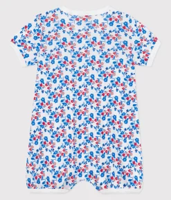 Petit Bateau Schlafanzüge, Strampler|Sets, Overalls & Latzhosen*Baby-Kurzoverall aus Baumwolle mit Blumenmotiv weiss MARSHMALLOW/weiss MULTICO