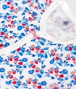 Petit Bateau Schlafanzüge, Strampler|Sets, Overalls & Latzhosen*Baby-Kurzoverall aus Baumwolle mit Blumenmotiv weiss MARSHMALLOW/weiss MULTICO