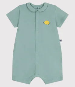 Petit Bateau Sets, Overalls & Latzhosen|Newborn*Baby-Kurzoverall aus Baumwolle mit Bubikragen grün PAUL