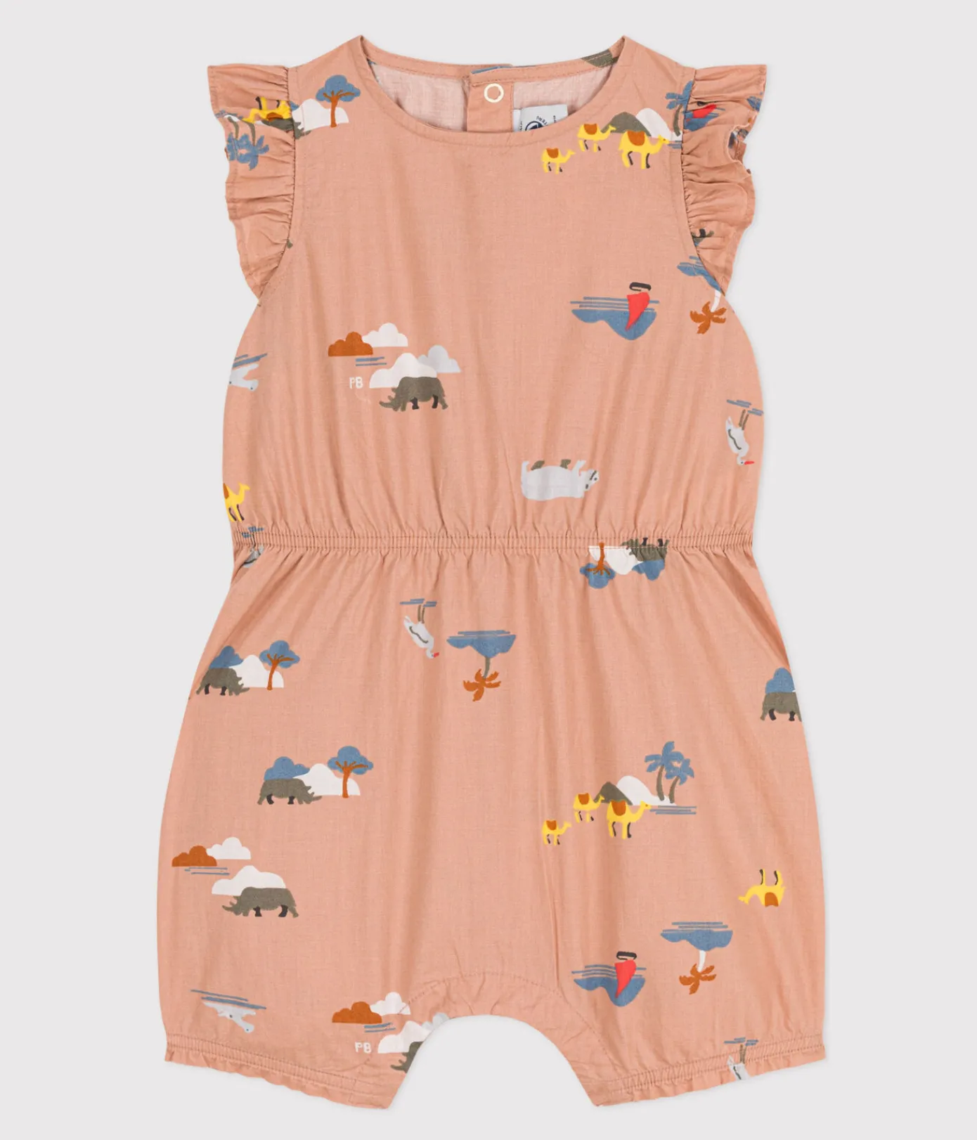 Petit Bateau Schlafanzüge, Strampler|Sets, Overalls & Latzhosen*Baby-Kurzoverall aus bedrucktem Popeline VINTAGE/ MULTICO