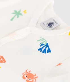 Petit Bateau Schlafanzüge, Strampler|Sets, Overalls & Latzhosen*Baby-Kurzoverall aus bedruckter Baumwolle weiss MARSHMALLOW/weiss MULTICO