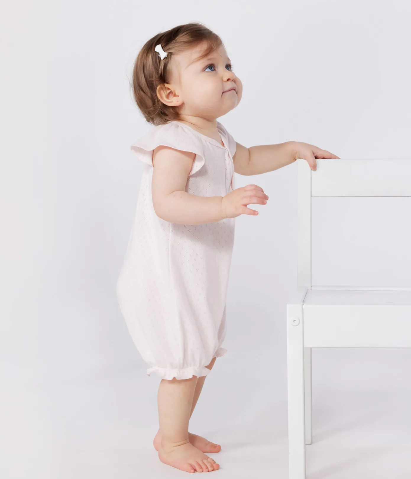 Petit Bateau Schlafanzüge, Strampler|Sets, Overalls & Latzhosen*Baby-Kurzoverall aus einfarbiger Baumwolle rosa FLEUR