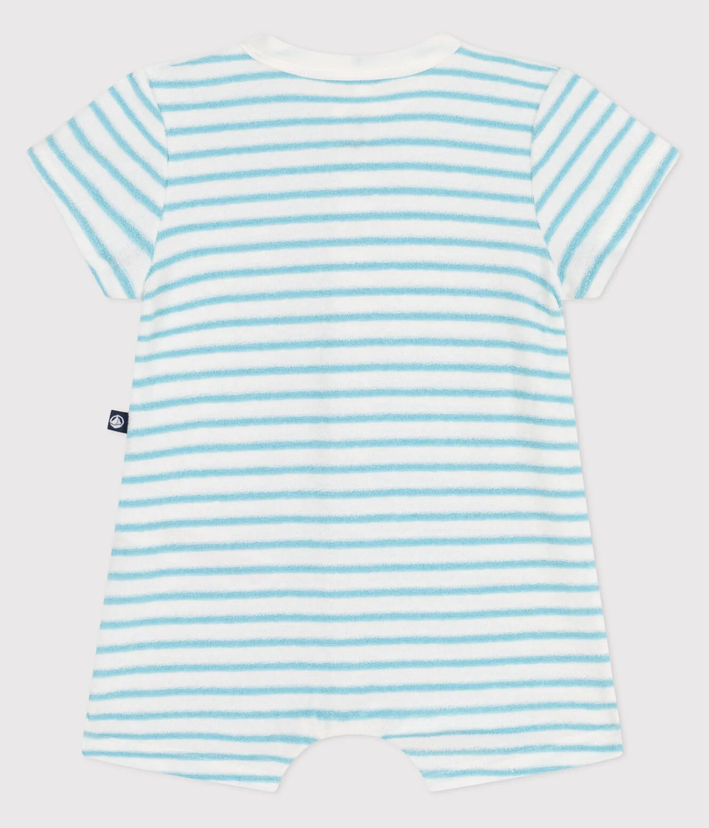 Petit Bateau Sets, Overalls & Latzhosen|Newborn*Baby-Kurzoverall aus gestreiftem Baumwoll-Frottee blau MARSHMALLOW/ AQUATIC