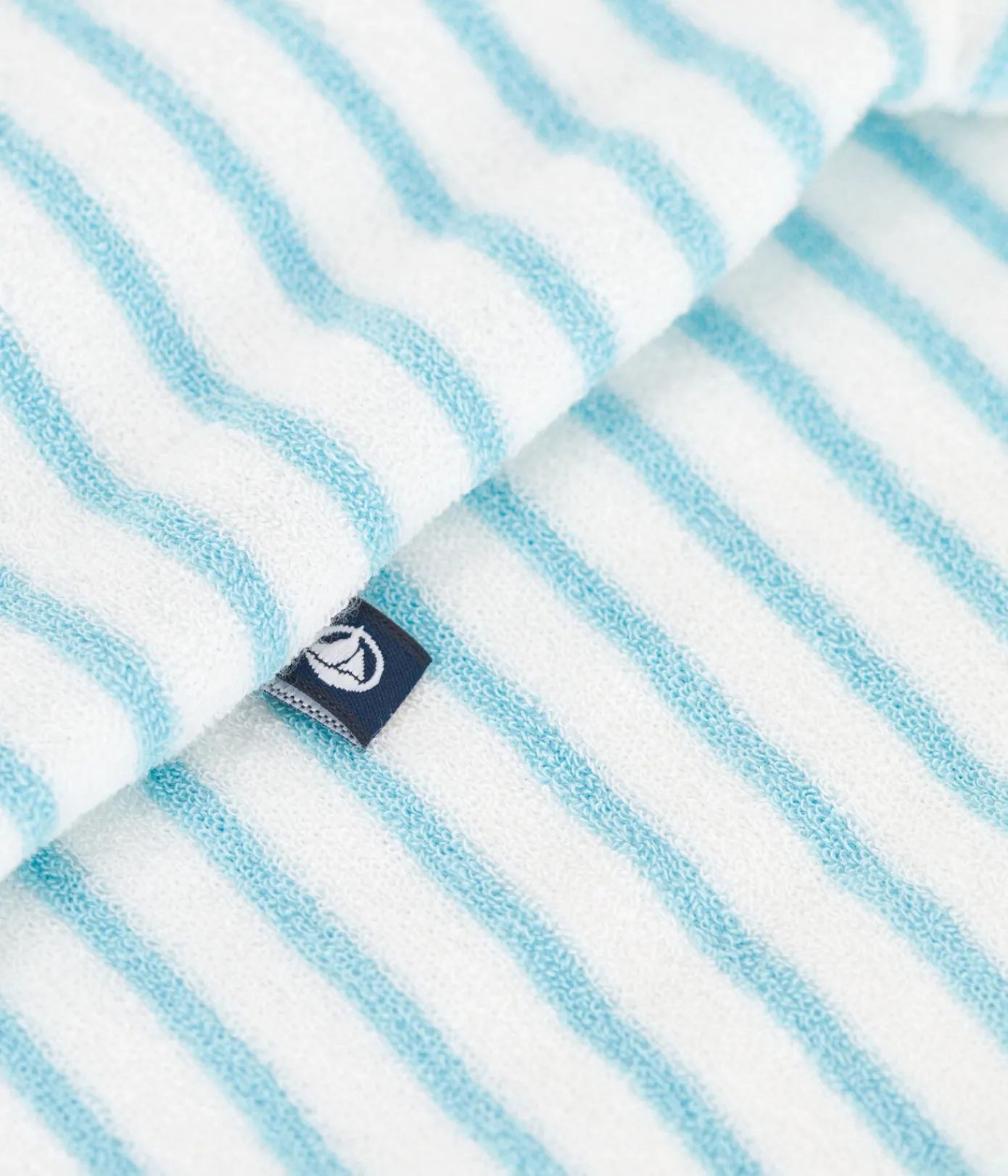 Petit Bateau Sets, Overalls & Latzhosen|Newborn*Baby-Kurzoverall aus gestreiftem Baumwoll-Frottee blau MARSHMALLOW/ AQUATIC