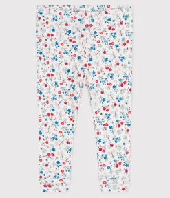 Petit Bateau Shorts, Hosen, Leggings*Baby-Leggings aus Baumwolle mit Blumenmuster weiss MARSHMALLOW/weiss MULTICO