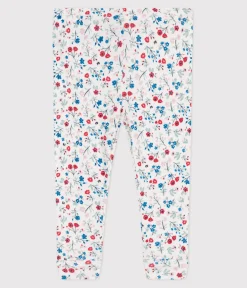 Petit Bateau Shorts, Hosen, Leggings*Baby-Leggings aus Baumwolle mit Blumenmuster weiss MARSHMALLOW/weiss MULTICO