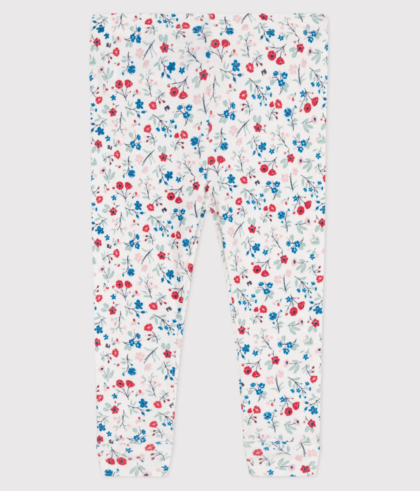 Petit Bateau Shorts, Hosen, Leggings*Baby-Leggings aus Baumwolle mit Blumenmuster weiss MARSHMALLOW/weiss MULTICO