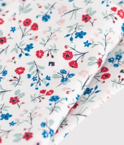 Petit Bateau Shorts, Hosen, Leggings*Baby-Leggings aus Baumwolle mit Blumenmuster weiss MARSHMALLOW/weiss MULTICO