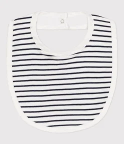 Petit Bateau Lätzchen​|Newborn*Baby-Lätzchen weiss MARSHMALLOW/blau SMOKING