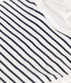 Petit Bateau Lätzchen​|Newborn*Baby-Lätzchen weiss MARSHMALLOW/blau SMOKING