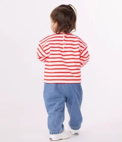 Petit Bateau Pullover, Cardigans*Baby-Matrosenoberteil aus dicker Baumwolle rosa FLEUR/ SPICY