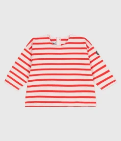 Petit Bateau Pullover, Cardigans*Baby-Matrosenoberteil aus dicker Baumwolle rosa FLEUR/ SPICY