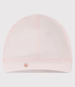 Petit Bateau Accessoires, Sonnenhüte, Caps|Newborn*Baby-Mütze aus einfarbiger Baumwolle rosa FLEUR