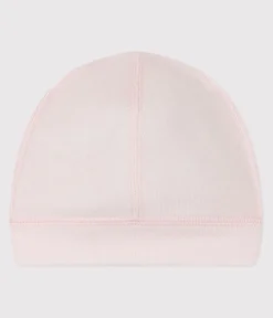 Petit Bateau Accessoires, Sonnenhüte, Caps|Newborn*Baby-Mütze aus einfarbiger Baumwolle rosa FLEUR