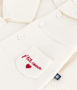 Petit Bateau Sets, Overalls & Latzhosen|Newborn*Baby-Overall mit Strickkragen und weiss MARSHMALLOW
