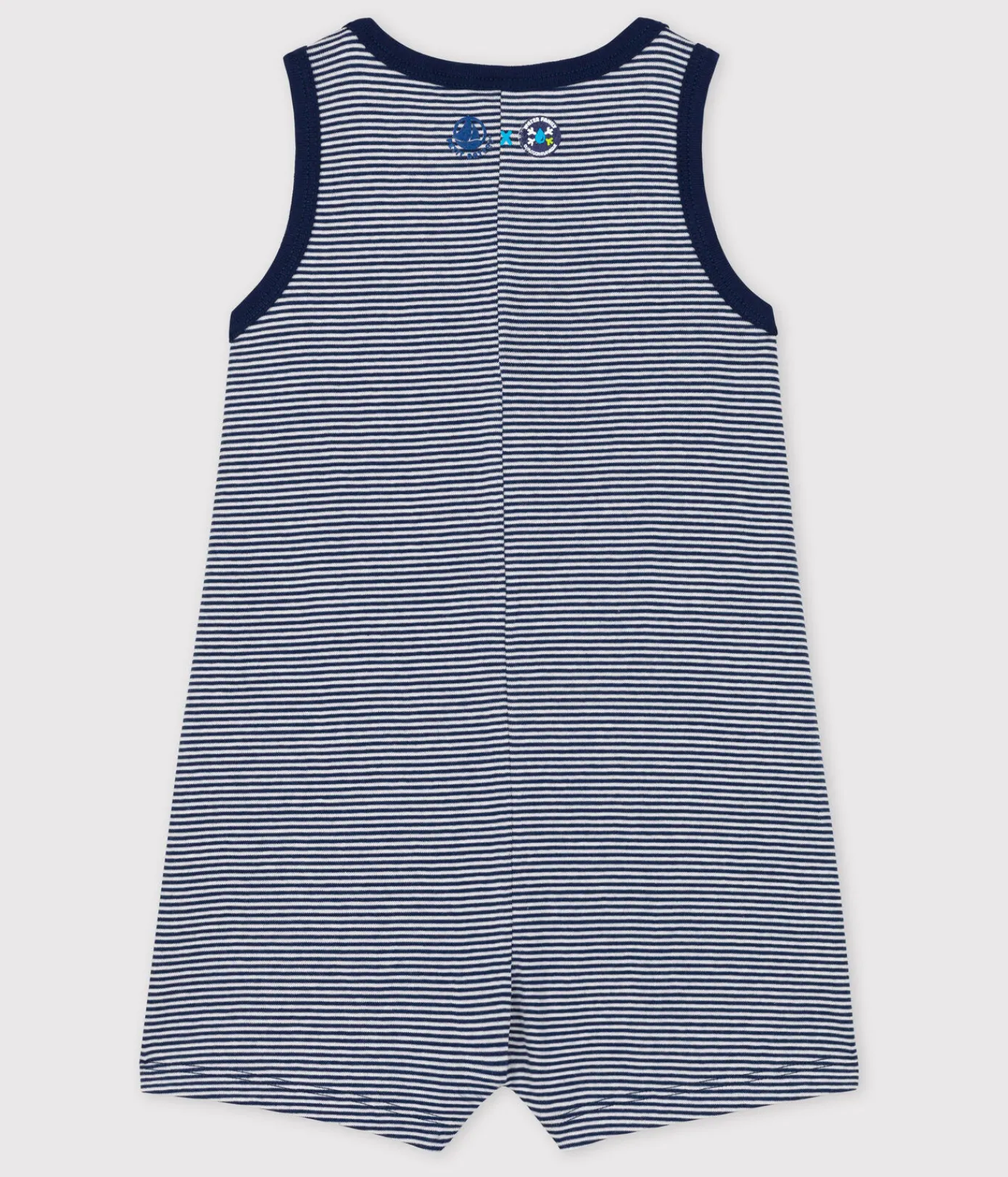 Petit Bateau Schlafanzüge, Strampler|Sets, Overalls & Latzhosen*Baby-Overall x Water Family blau MEDIEVAL/weiss MARSHMALLOW