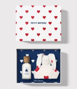 Petit Bateau Das Parfum Für Babys|Das Parfüm Für Erwachsene*Babyparfüm-Geschenkbox 50 ml & Herztröster blau Floral Citrus Musc
