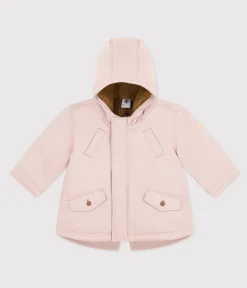 Petit Bateau Jacken, Anoraks*Babyparka mit Sherpafutter. rosa SALINE