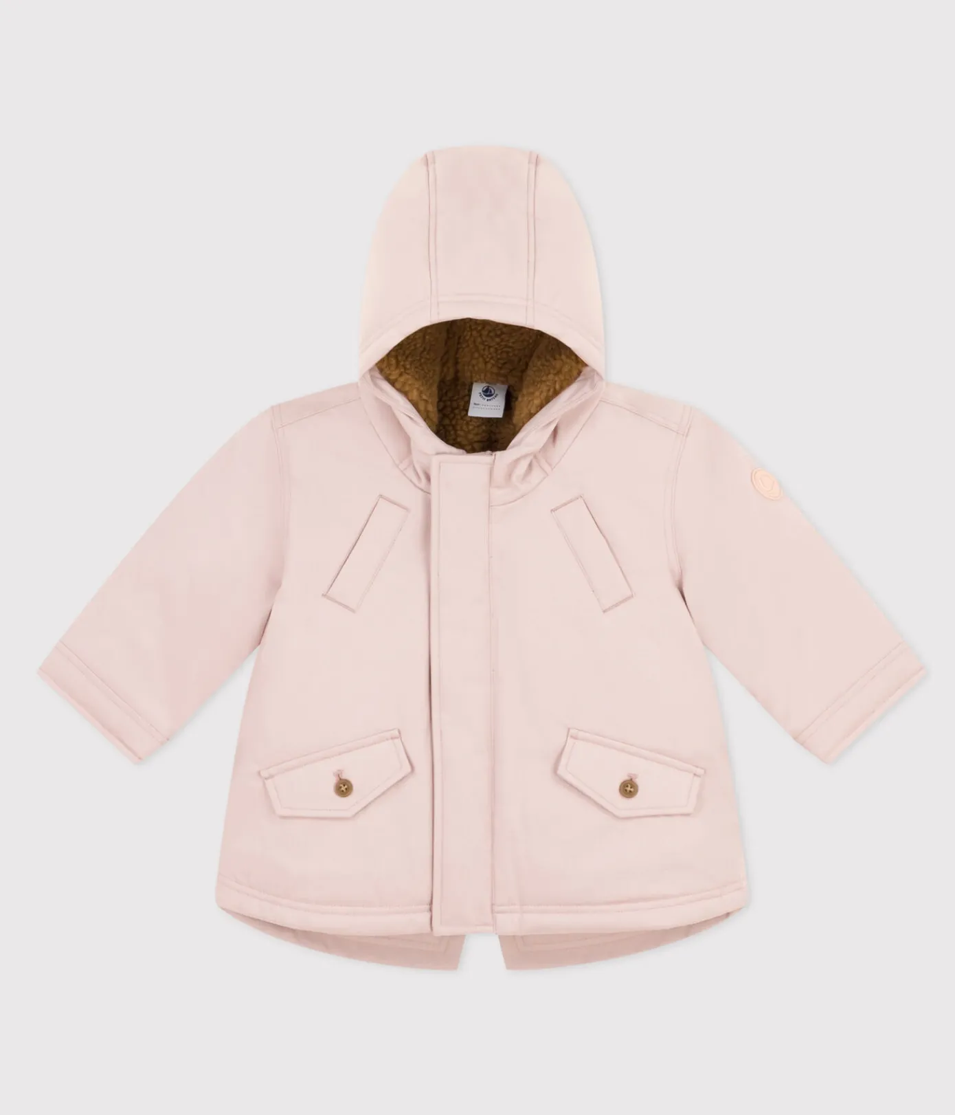 Petit Bateau Jacken, Anoraks*Babyparka mit Sherpafutter. rosa SALINE