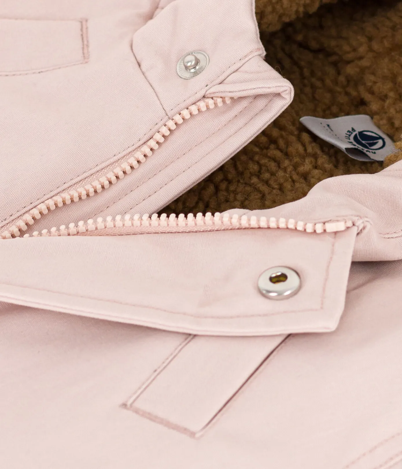 Petit Bateau Jacken, Anoraks*Babyparka mit Sherpafutter. rosa SALINE