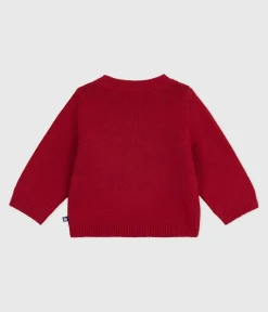 Petit Bateau Pullover, Cardigans*Baby-Pullover aus Woll- und Baumwollstrick ROT