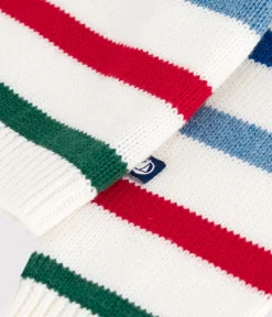 Petit Bateau Pullover, Cardigans*Baby-Pullover aus Wolle und Baumwolle mit bunten Streifen weiss MARSHMALLOW/weiss MULTICO