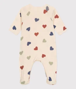 Petit Bateau Schlafanzüge, Strampler|Newborn*Babypyjama mit Herzmotiv aus Baumwolle weiss AVALANCHE/ MULTICO