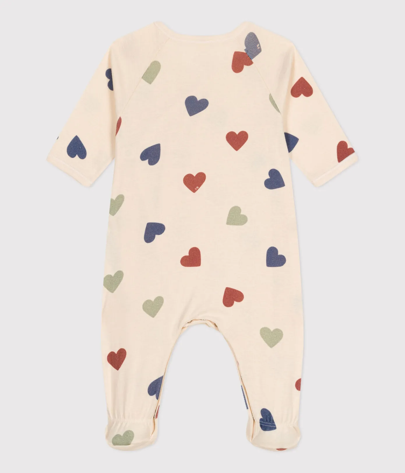 Petit Bateau Schlafanzüge, Strampler|Newborn*Babypyjama mit Herzmotiv aus Baumwolle weiss AVALANCHE/ MULTICO