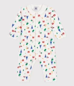 Petit Bateau Schlafanzüge, Strampler*Baby-Pyjama ohne Füße aus Baumwolle mit Printmotiv Paris weiss MARSHMALLOW/weiss MULTICO