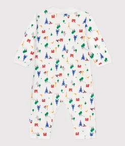 Petit Bateau Schlafanzüge, Strampler*Baby-Pyjama ohne Füße aus Baumwolle mit Printmotiv Paris weiss MARSHMALLOW/weiss MULTICO