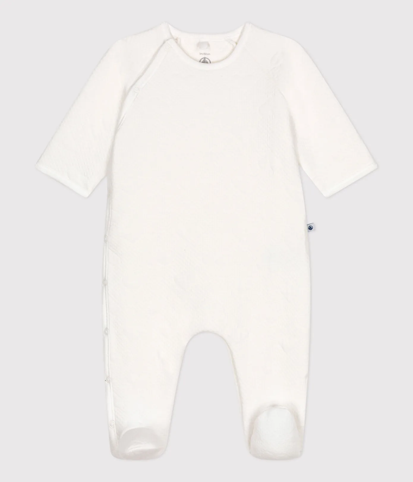 Petit Bateau Schlafanzüge, Strampler|Newborn*Baby-Schlafanzug mit Herz-Print weiss MARSHMALLOW