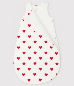 Petit Bateau Schlafsäcke, Decken|Newborn*Babyschlafsack aus Baumwolle mit Herzmotiv TOG-Wert 2 weiss MARSHMALLOW/ROT TERKUIT