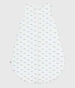 Petit Bateau Schlafsäcke, Decken|Newborn*Baby-Schlafsack aus Nicki mit Walmotiv TOG-Wert 3 MARSHMALLOW/ ADRIATIC