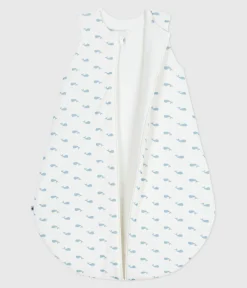 Petit Bateau Schlafsäcke, Decken|Newborn*Baby-Schlafsack aus Nicki mit Walmotiv TOG-Wert 3 MARSHMALLOW/ ADRIATIC
