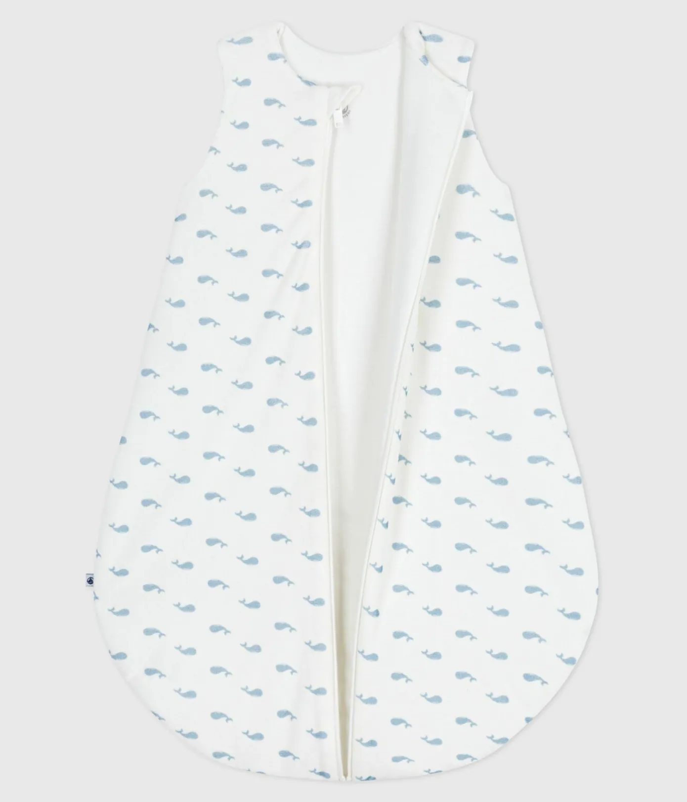 Petit Bateau Schlafsäcke, Decken|Newborn*Baby-Schlafsack aus Nicki mit Walmotiv TOG-Wert 3 MARSHMALLOW/ ADRIATIC