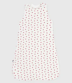 Petit Bateau Schlafsäcke, Decken|Newborn*Baby-Schlafsack aus Nicki mit Herzmotiv TOG-Wert 3 weiss MARSHMALLOW/ROT TERKUIT