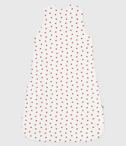 Petit Bateau Schlafsäcke, Decken|Newborn*Baby-Schlafsack aus Nicki mit Herzmotiv TOG-Wert 3 weiss MARSHMALLOW/ROT TERKUIT
