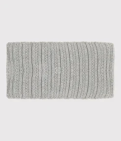 Petit Bateau Accessoires, Sonnenhüte, Caps*Baby-Schlauchschal aus Strick mit Fleece-Futter grau CHATON CHINE