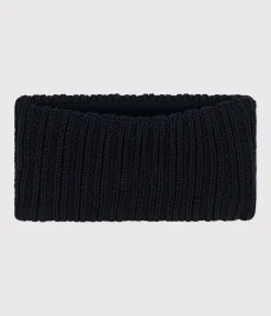 Petit Bateau Accessoires, Sonnenhüte, Caps*Baby-Schlauchschal aus Strick mit Fleece-Futter blau SMOKING