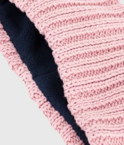 Petit Bateau Accessoires, Sonnenhüte, Caps*Baby-Schlauchschal aus Strick mit Fleece-Futter rosa CHARME